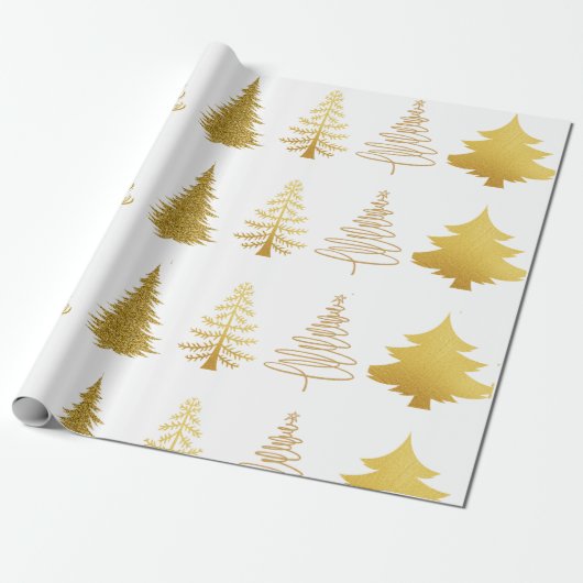 Papier Cadeau Luxe Gold Tree (Déroulé)