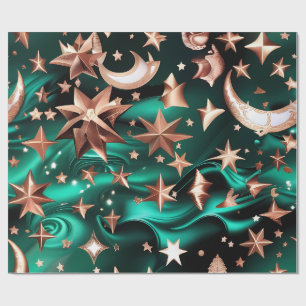 Papier Cadeau – Luxe Malachite Vert Céleste