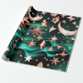 Papier Cadeau – Luxe Malachite Vert Céleste (Déroulé)