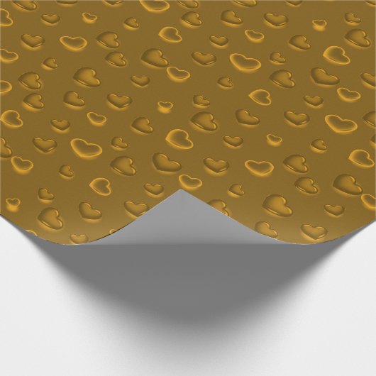 Papier Cadeau Luxe Moderne Elegant Parties scintillant Gold Hear (Coin)