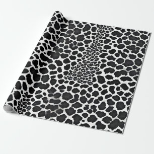 Papier Cadeau Luxe Moderne Léopard Blanc Elégante Collection