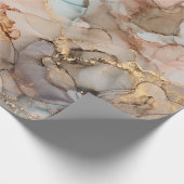 Papier Cadeau Luxe naturel peinture abstraite d'art fluide en al (Coin)