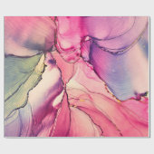 Papier Cadeau Luxe naturel peinture abstraite d'art fluide en al (Plat)