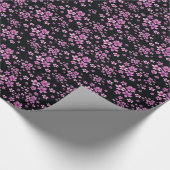 Papier Cadeau Luxe Populaire Noir violet Floral (Coin)