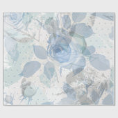 Papier Cadeau Luxe Rose bleue (Plat)