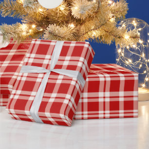 Papier cadeau Luxe Rouge Tartan Noël