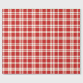 Papier cadeau Luxe Rouge Tartan Noël (Plat)