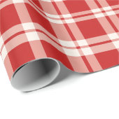 Papier cadeau Luxe Rouge Tartan Noël (Coin rond)