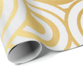 Papier Cadeau Luxe sans faille Blanc et Or 11 (Coin rond)
