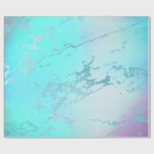 Papier Cadeau Luxe Tiffany Aqua Mint Blue Pastel Marbre violet (Plat)