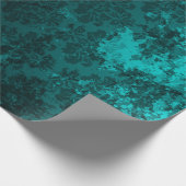 Papier Cadeau Luxe vert foncé Damask (Coin)