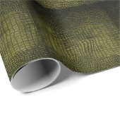 Papier Cadeau Luxueuse texture de peau de crocodile foncé. (Coin rond)