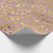 Papier Cadeau Luxueux Empreinte de léopard Glam Gold Pink (Coin)