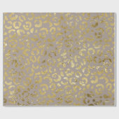 Papier Cadeau Luxueux Glam Gold Taupe Empreinte de léopard (Plat)