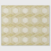 Papier Cadeau Luxurious Gold Hexagon Pattern - Marble Texture (Plat)