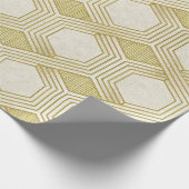 Papier Cadeau Luxurious Gold Hexagon Pattern - Marble Texture (Coin)