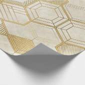 Papier Cadeau Luxurious Gold Hexagon Pattern - Marble Texture 2 (Coin)