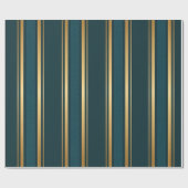 Papier Cadeau Luxury Blue Green Gold Stripe Gift Wrap Pattern (Plat)