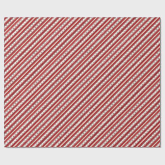 Papier Cadeau Luxury Candy Cane Stripe Christmas Wrapping Paper (Plat)