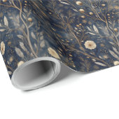 Papier Cadeau Luxury Christmas Navy and Cream Floral Gift  (Coin rond)