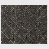 Papier Cadeau Luxury Gold Black Diamond Geometric pattern (Plat)
