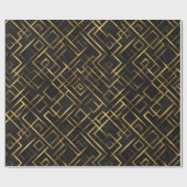 Papier Cadeau Luxury Gold Black Diamond Geometric pattern (Plat)