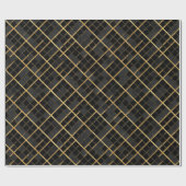 Papier Cadeau Luxury Gold Black Diamond Geometric pattern (Plat)