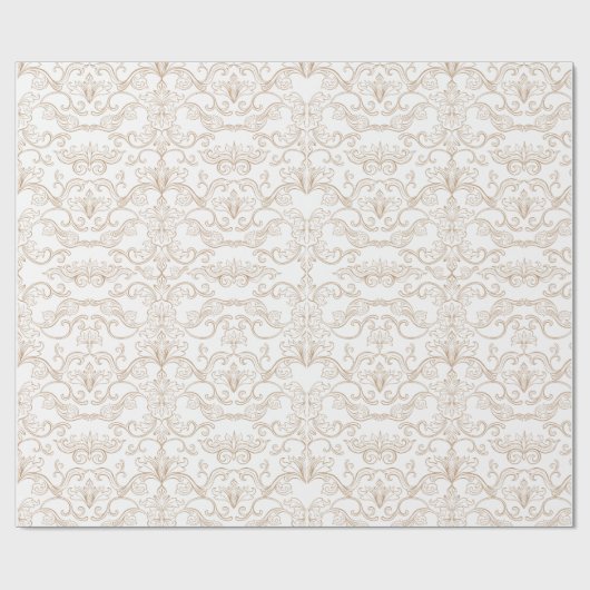 Papier Cadeau Luxury Gold Damask Seamless  (Plat)