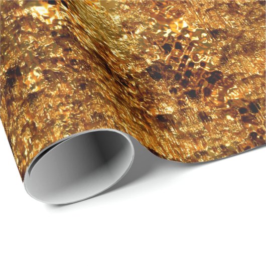Papier Cadeau Luxury gold texture. (Coin rond)