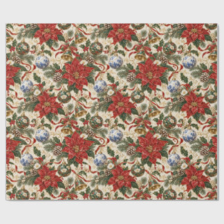 Papier Cadeau Luxury Japanese Christmas Botanical Wrapping Paper