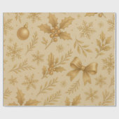 Papier Cadeau Luxury Metallic Gold Champagne Christmas (Plat)