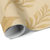 Papier Cadeau Luxury Metallic Gold Champagne Christmas (Coin rond)