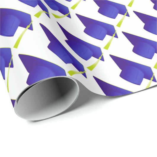 Papier Cadeau Lycée, Collège bleu Casquette Motif (Coin rond)