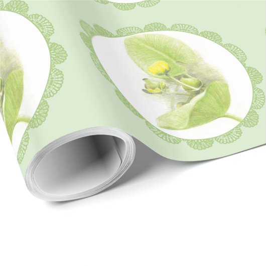 Papier Cadeau Lys de fleurs (Coin rond)