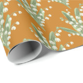 Papier Cadeau Lys de la vallée Floral (Coin rond)