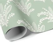 Papier Cadeau Lys de la vallée Floral (Coin rond)
