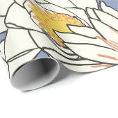 Papier Cadeau Lys de lotus motifs à fleurs (Coin rond)