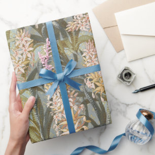 Papier Cadeau Lys de marais vintages rose