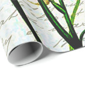 Papier Cadeau lys et écriture (Coin rond)