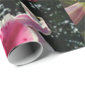 Papier Cadeau Lys roses fleurs tropicales roses rose (Coin rond)