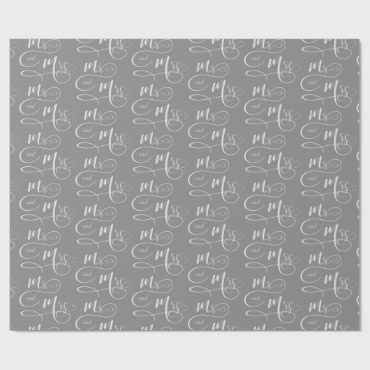 Papier Cadeau M. et écriture mariage de texte de Mme (Plat)