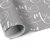 Papier Cadeau M. et écriture mariage de texte de Mme (Coin rond)