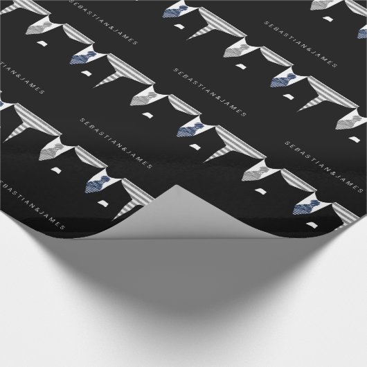 Papier Cadeau M. Et M. Deux Salles En Mariage Cravate (Coin)