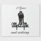 Papier Cadeau M. et M. papier d'emballage blanc et noir (Plat)