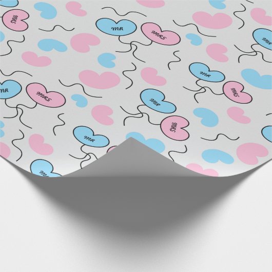 Papier Cadeau M. et Mme Balloons Cadeaux Wedding showers sans co (Coin)