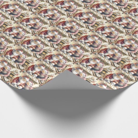 Papier Cadeau M. et Mme Claus Baking Cookies Custom Christmas (Coin)