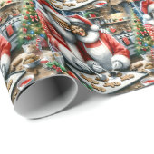 Papier Cadeau M. et Mme Clause Jolie Noël (Coin rond)