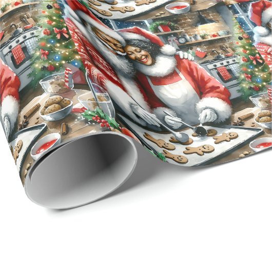 Papier Cadeau M. et Mme Clause Jolie Noël (Coin rond)