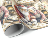 Papier Cadeau M. et Mme Clause Jolie Noël (Coin rond)