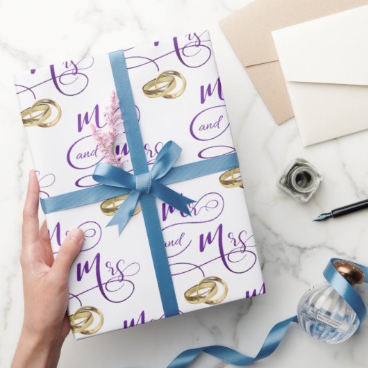 Papier Cadeau M. et Mme la Mariage Texte (Cadeaux)